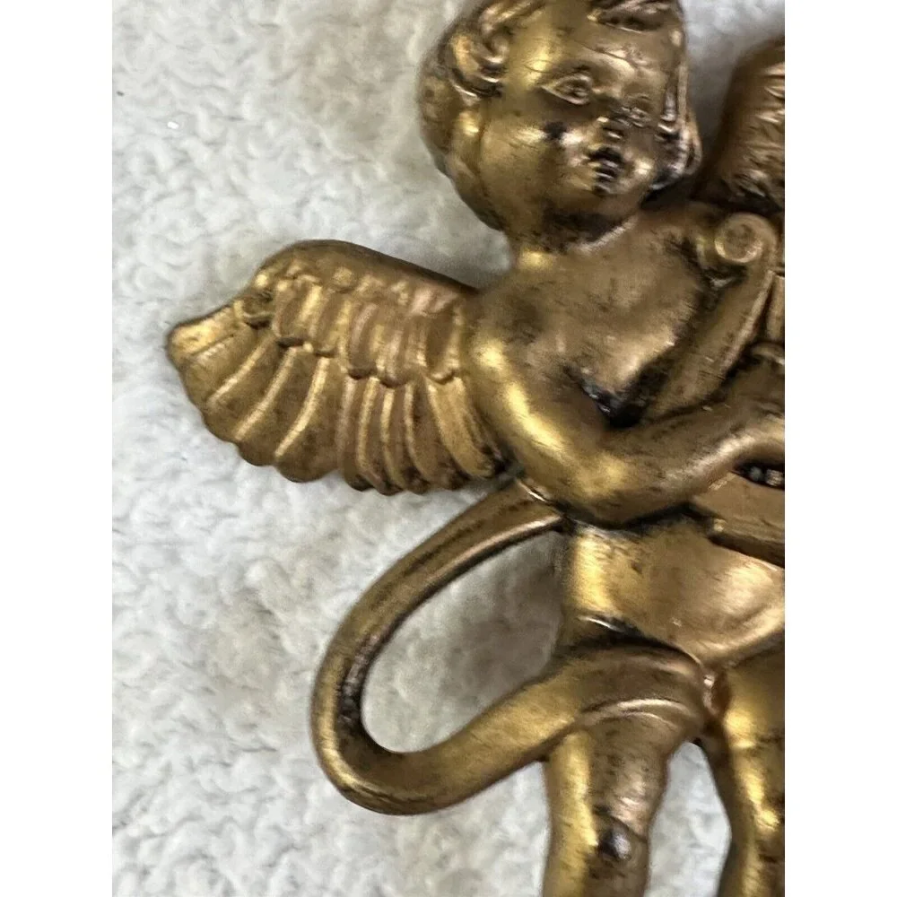 Angel or Cherub Gold Christmas Ornament Vintage‎ Xmas